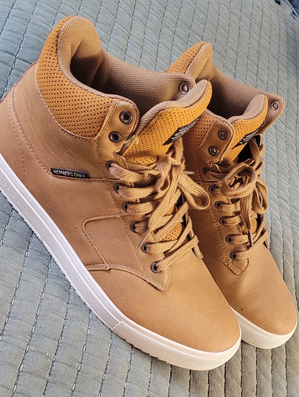 Members Only Tan High-Top Sneakers with White Sole